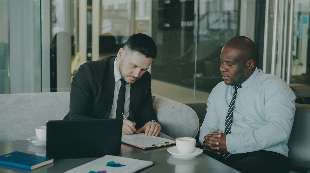 diverse business professionals learning