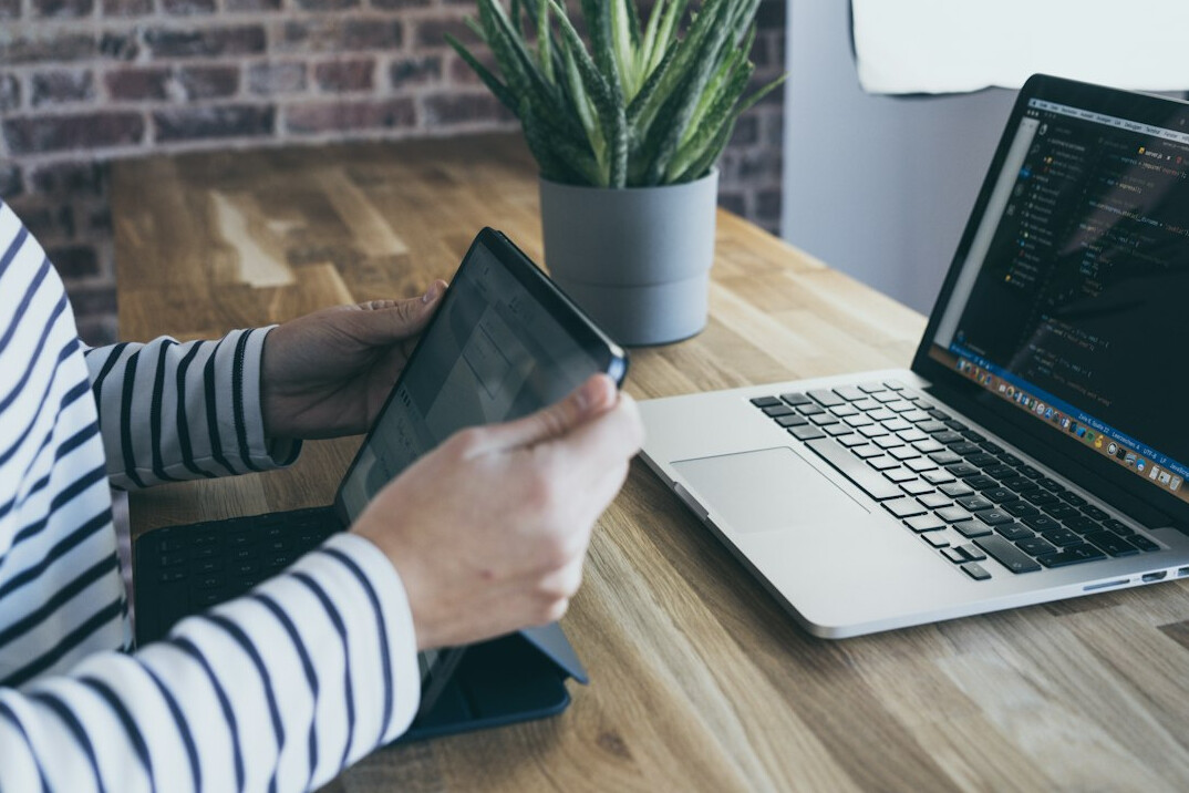 person taking online course